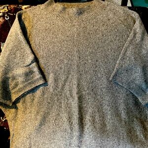 Talbots sweater in gray tweed like pattern .